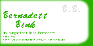 bernadett bink business card